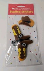 Mrs Grossman’s Stuffed Stickers Cowboy Boots And Hat Puffy Fuzzy Embellishments