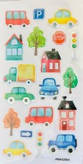 Puffy Transportation Neighborhood Cars Houses Stickers Papercraft Planner Crafts
