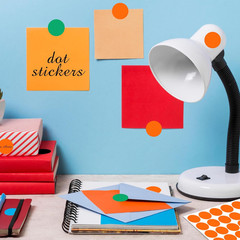 1″ round Colored Dot Stickers Labels,660 Pack,Orange