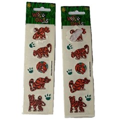 VTG Sandylion Fuzzy Wild Ones Tiger Sticker Pack Roarie Lot Of 2 Tactile