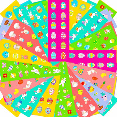 2115 Pcs Easter Stickers, 150 Sheets of Bunny & Egg Designs for Party Favors