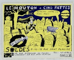 Vintage Italian Woman Running in Graveyard Sticker “Le Mouton A Cinq Pattes” p2