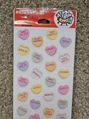 Stickeroni from Hallmark, Valentine’s Stickers, Candy Conversation Hearts