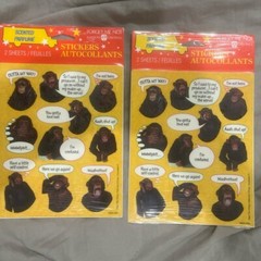 New Vintage Set of Two Forget me Not American Greetings Scented Monkey Stickers