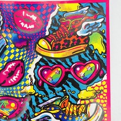 Vintage 1990 3M Sticker Sheet Rainbow Colors Sunglasses Lips Winged Sneakers