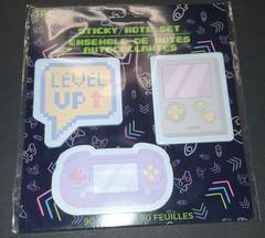 Video Game Theme Sticky Notes Set, 3pc 90 Sheets Multicolor and Squishy pen