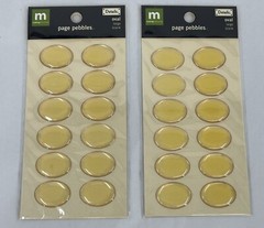 New MM Page Pebbles Oval Ex Large Scrapbooking Embellishments (Lot Of 2)