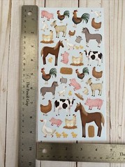 Stickers Farm Animals Matte Finish Paper Cow Horse Pig Chicken Duck Goat Donkey