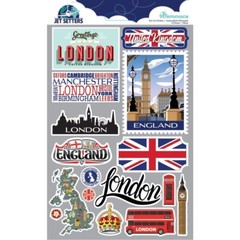 Crafts Stickers 3D United Kingdom England London Map Flag Ben Tourist Bus Stamp