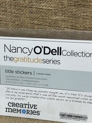 Creative Memories Nancy O’Dell Collection The Gratitude Series Title Stickers
