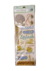 K & Company Sea Glass Beach Chipboard Sandcastle Sunglasses Flip Flops Shells