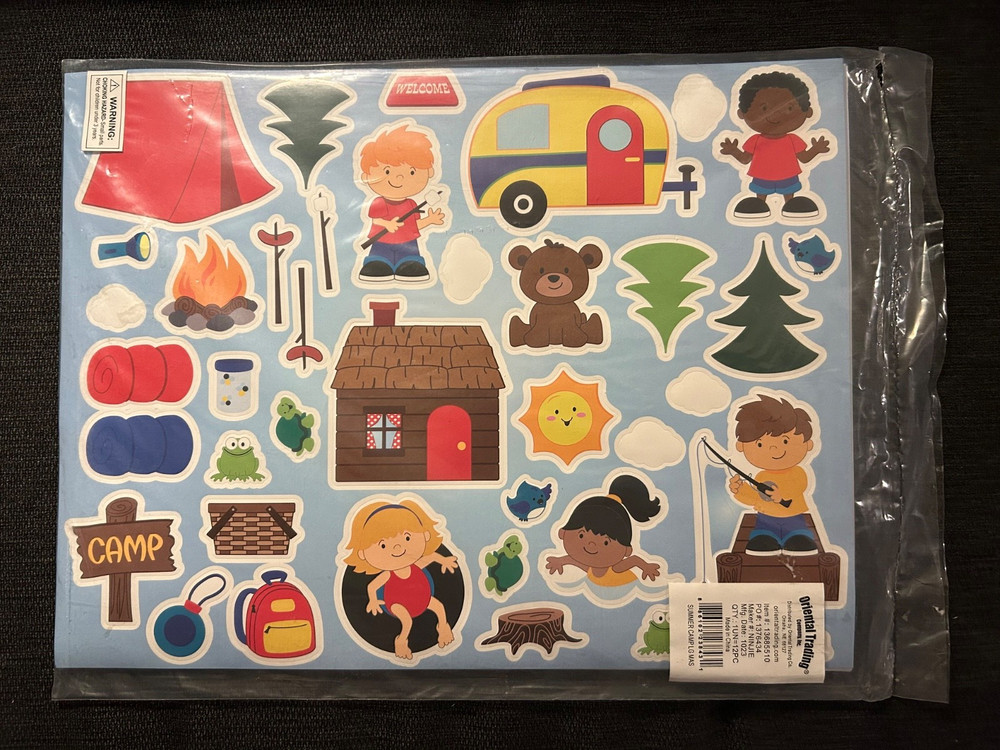Oriental Trading Summer Camp Sticker Scene 12 sets