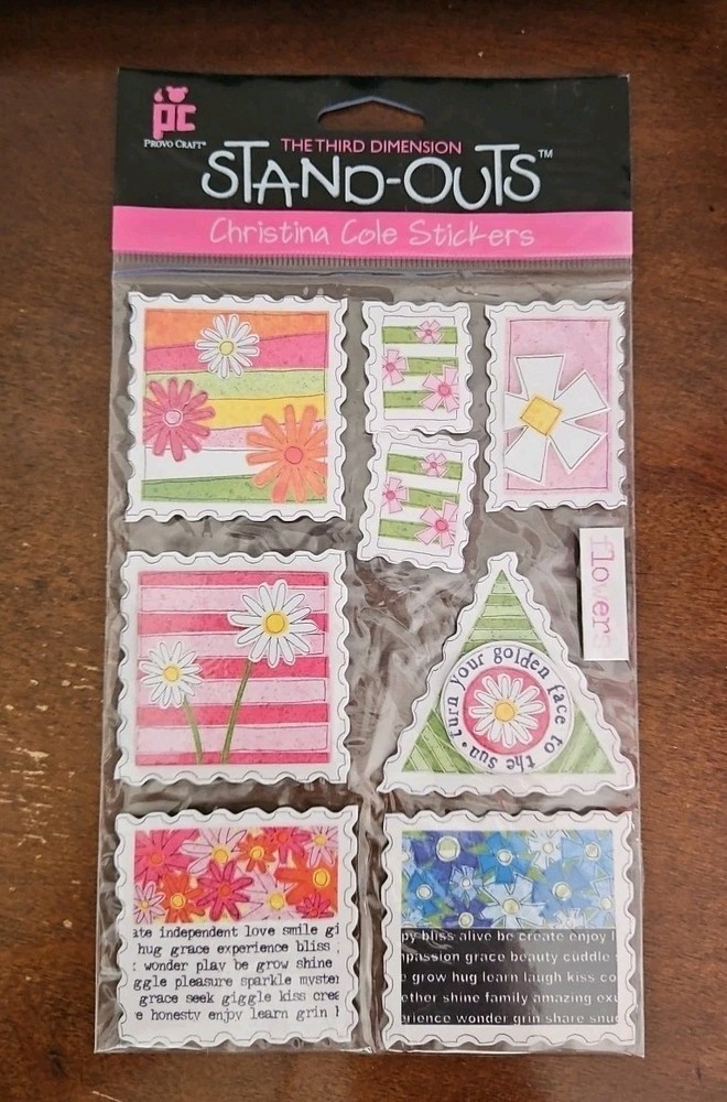Provo Craft Stand-outs FLORAL STAMPS stickers, Christina Cole Floral stickers