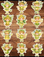 Green and Yellow Fairy Die Cut Vinyl Stickers Scrapbooking Laptop Waterbottle