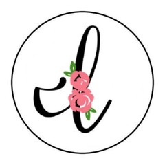 30 SCRIPT BLACK & FLORAL MONOGRAM LETTER ENVELOPE SEALS LABELS STICKERS 1.5″