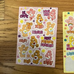 Vintage Care Bears Sticker Sheet. One Sheet As Shown Unused 2003 & 1 Sheet Part