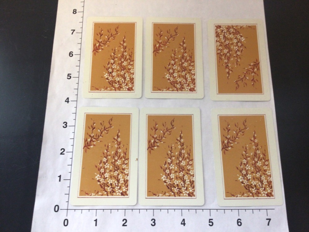 Flowers with Gold Background Swap/Junk Journal Playing Cards Lot of 6 Cards