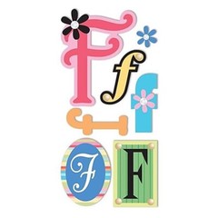 Sandylion Essentials MONOGRAM F 3D Stickers – 6 pcs
