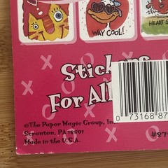 Vtg Color Clings Paper Magic Valentines Stickers Book Love Hearts Animals