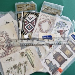 Vtg Ceramic Decals Mixed Media Water Mount Transfers Lot B Pattern Clock Nature