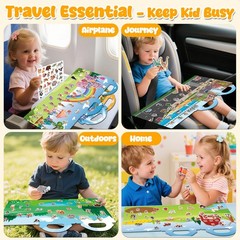 6 Sets Reusable Sticker Books for Toddlers 3+ Years, Jelly Sticker Book for K…