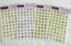 NEW Lot 4 Pkgs Sonnets Poemstones Sharon Soneff Alphabet Letters Black Greens -F