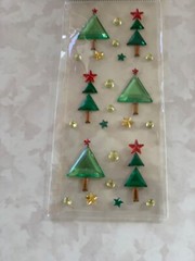 CHRISTMAS PAPER CRAFTS 3D ADHESIVE GEMSTONES CHRISTMAS TREES 2 STYLES STARS DOTS