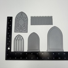 Memory Box Dies LOT of 5 Picket Fence Gothic Window Arch Iron Work
