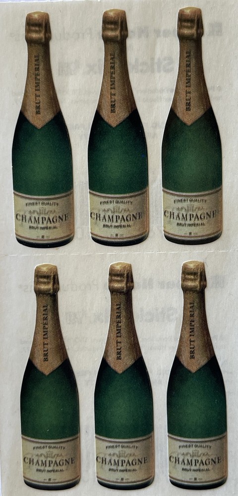 CHAMPAGNE BOTTLE Sticky Pix Stickers(6pc)Paper House•Party •Celebrate•Adults•