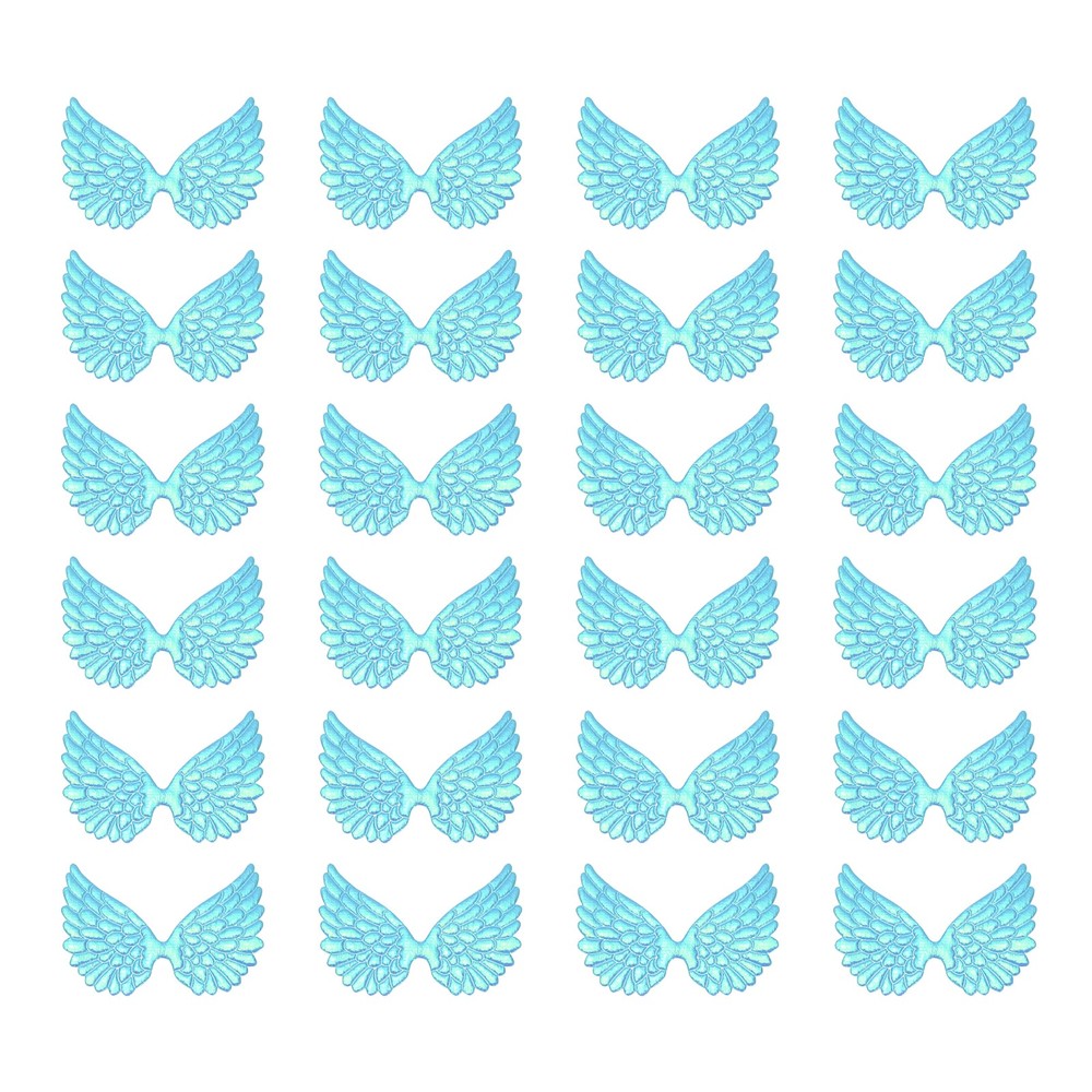 24Pcs Angel Wings for Crafts, Blue Wings Angel Wings(3.4 Inch)
