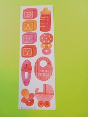 vintage Hallmark baby girl sticker strip