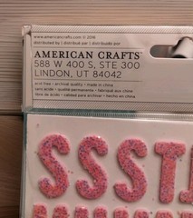 American Crafts Thickers Alphabet Stickers Maggie Pink Glitter Foam 138 pieces