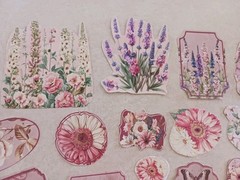 Lot Spring Wild Flower Shabby journal DIE CUTS Ephemera Tags Collage Scrapbook