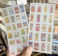 Random Lot Of 2 Korean Snacks + Drinks Sticker Sheets Washi-style Paper Stickers