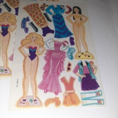 Vtg 80s 90s AGC Teen Girls Sticker Activity Sheet Paper Doll/Dress Up x2 Sheets