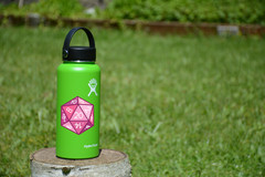 Pink D20 Dice Sticker – Cute Vinyl DnD Decal for RPG Tabletop Gamers & More