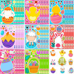 48 Sheets Easter Stickers for Kids – Cute Holiday Stickers for Crafts and Partie