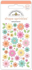 Crafts Doodlebug Sprinkles Puffy Backyard Bunch Flowers Pastel Pink Blue Yellow