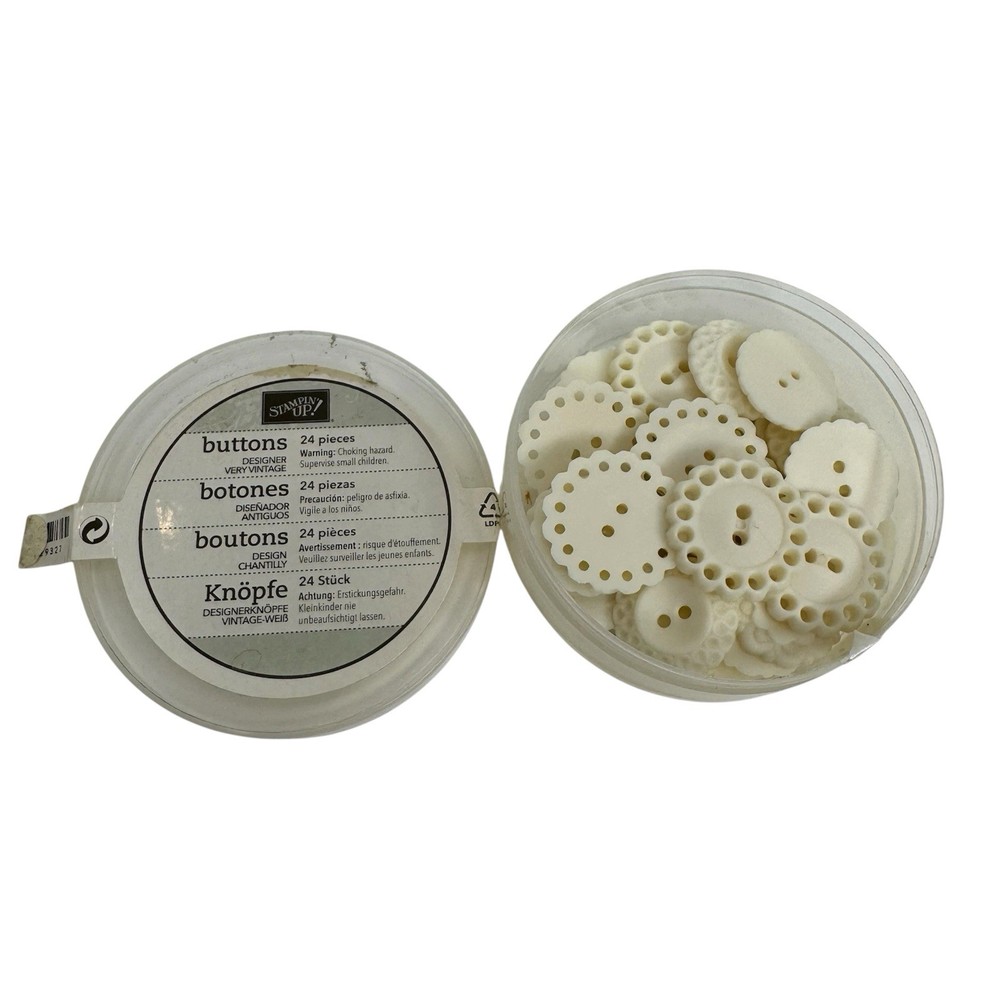 Stampin Up Very Vintage Designer Buttons 129327 Cream Vanilla Crafting 24pc