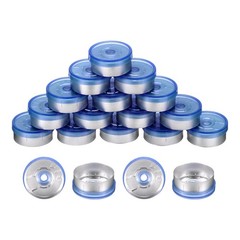 20mm Caps 100PCS Burr-Free Top Caps, Blue/Matte Silver