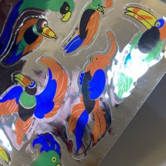 Vintage Hallmark 1984 Razzle Dazzle Bird Stickers