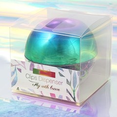 Rainbow Paper Clips Holder Medium Holographic Paper Clip Dispensers 100pcs 28…