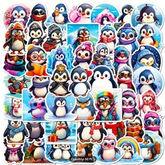 50pc CUTE PENGUIN Stickers-Christmas Fun For Everyone Laptop, Water-Bottle, Bike