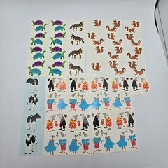 Vtg 90s Mrs. Grossman’s Stickers Lot Animals Rat Opera Mice Turtles Wolf Cow