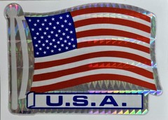 7 Selectra VTG Patriotic American USA Prismatic Flag Stickers, 250th Anniversary