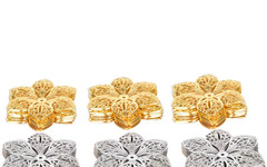 CraftbuddyUS 10pc 43mm Gold Filigree Metal Embelishmnt Flower WeddingCraft