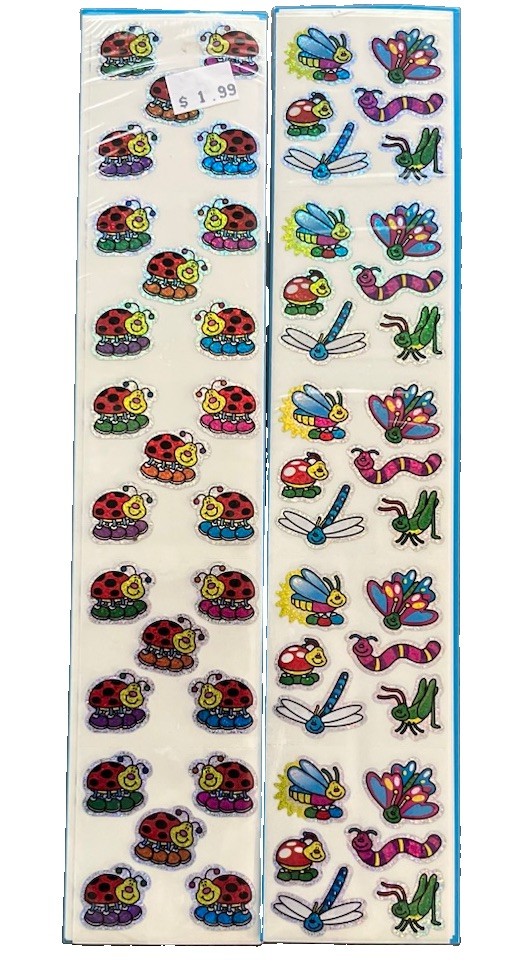 Carson Dellosa Sparkly Prism Bugs Lady Bugs Stickers CD2904 CD 2947 NEW VTG
