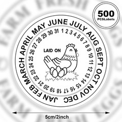 500 Pcs Eggs Laid on Date Stickers 2″ Farm Fresh Egg Round Stickers Egg Chick…
