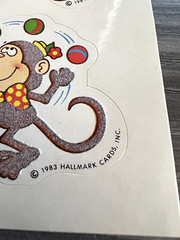 VTG Shirt Tales Animals & Monkeys Fuzzy Sticker 3 Sheets 1981 & 1983 Hallmark
