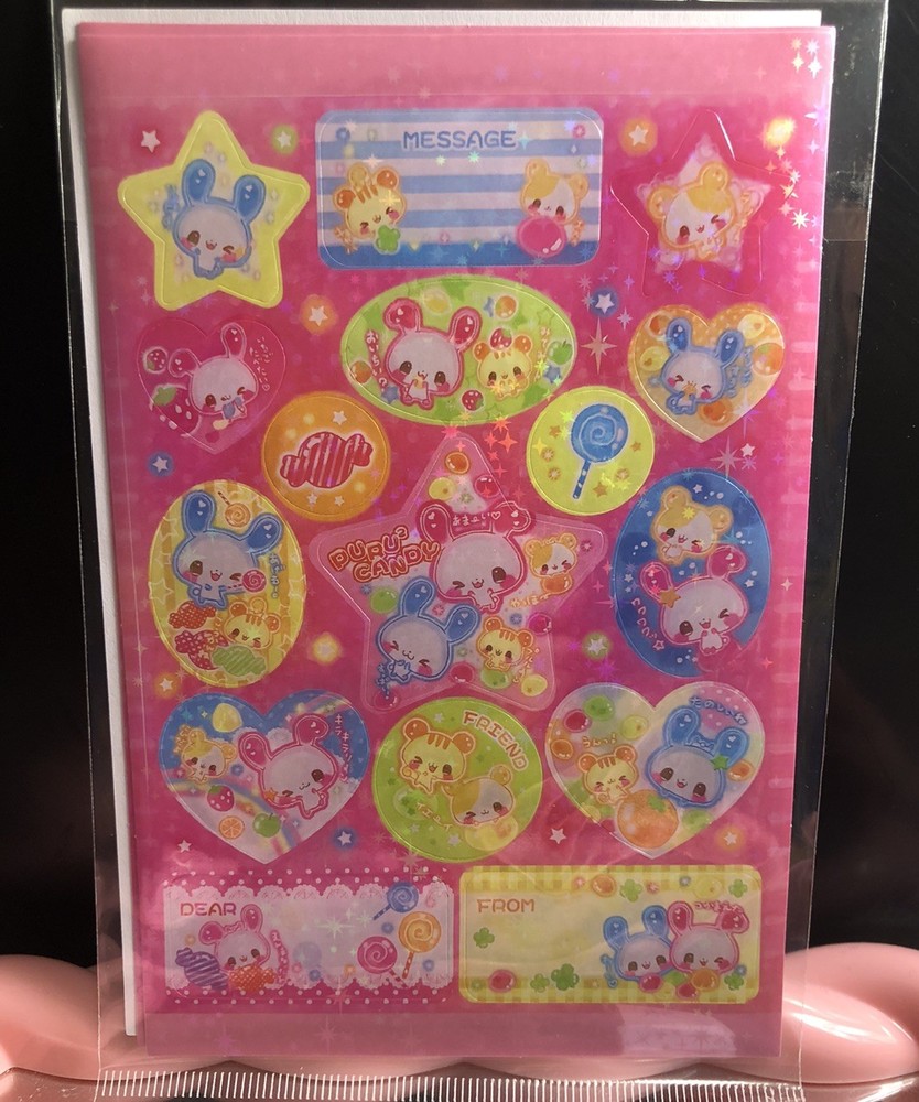 Japan Kawaii Heisei Twin Candy Cute Animal Sticker Sticker Sheet Vintage